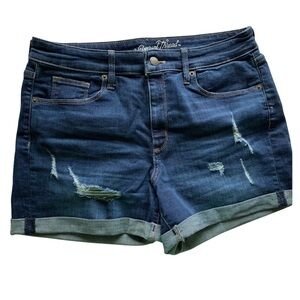 Universal Thread Jean Shorts High Rise Midi Distressed Size 10 30